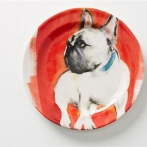 NWOT Anthropologie x Sally Muir Dog-A-Day French Bulldog Plate